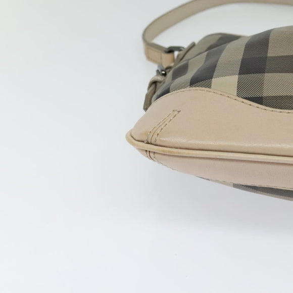 BURBERRY Nova Check Shoulder Bag PVC Khaki Auth BA711