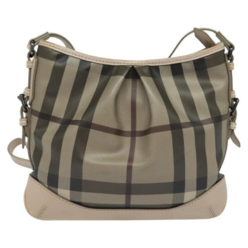 BURBERRY Nova Check Shoulder Bag PVC Khaki Auth BA711 - 0