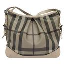 BURBERRY Nova Check Shoulder Bag PVC Khaki Auth BA711-2