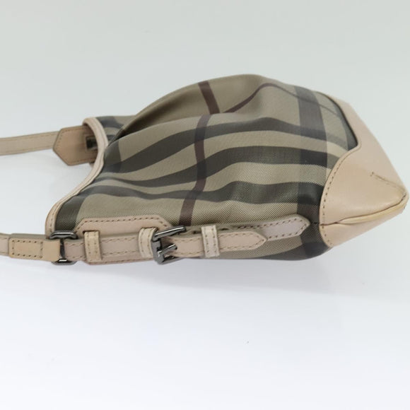 BURBERRY Nova Check Shoulder Bag PVC Khaki Auth BA711