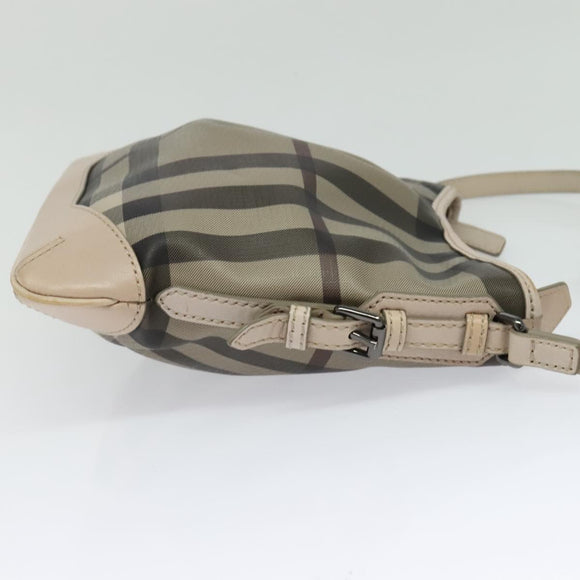 BURBERRY Nova Check Shoulder Bag PVC Khaki Auth BA711