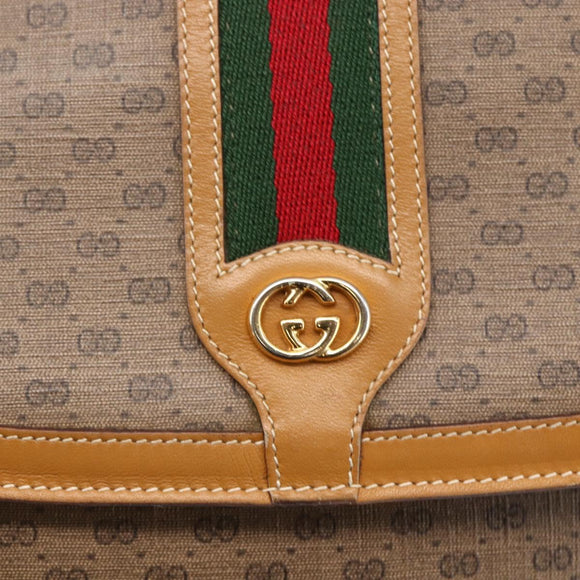 GUCCI Micro GG Supreme Web Sherry Line Bag PVC Beige 001 115 0914 Auth BA7111