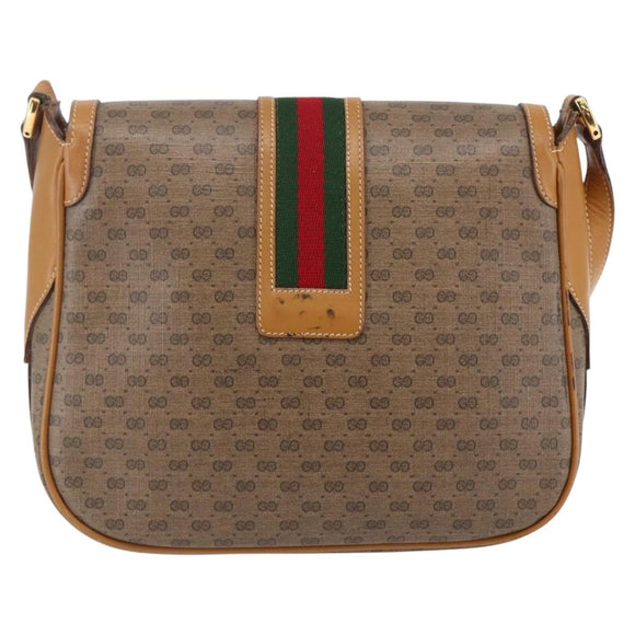 GUCCI Micro GG Supreme Web Sherry Line Bag PVC Beige 001 115 0914 Auth BA7111