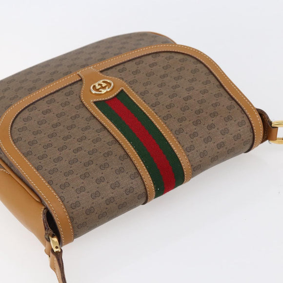 GUCCI Micro GG Supreme Web Sherry Line Bag PVC Beige 001 115 0914 Auth BA7111