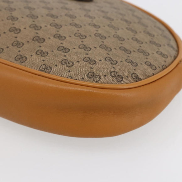 GUCCI Micro GG Supreme Shoulder Bag PVC Beige Gold 007 89 1113 Auth BA7112