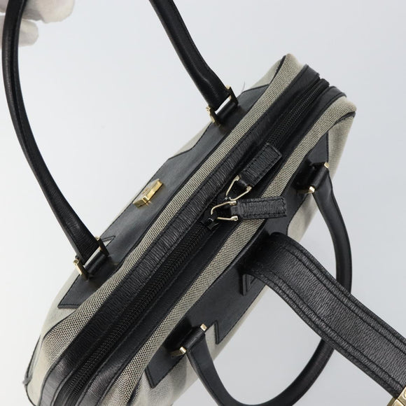 GUCCI Hand Bag Canvas Gray Gold 001 5155 Auth BA7115