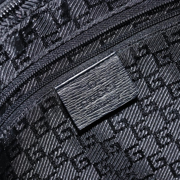 GUCCI Hand Bag Canvas Gray Gold 001 5155 Auth BA7115