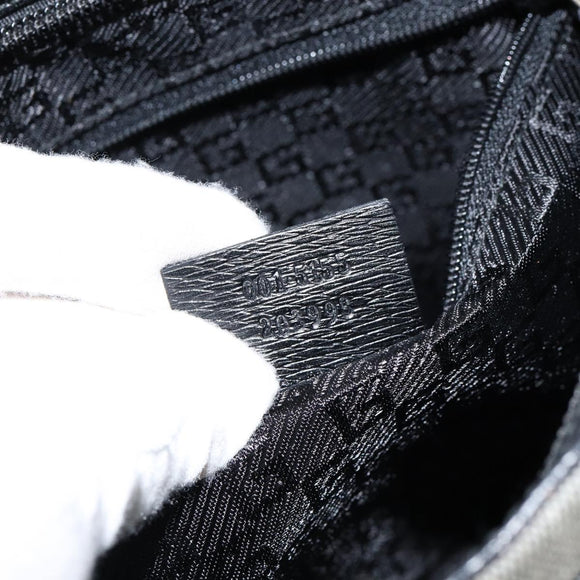 GUCCI Hand Bag Canvas Gray Gold 001 5155 Auth BA7115