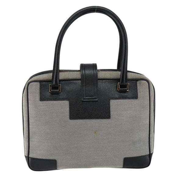 GUCCI Hand Bag Canvas Gray Gold 001 5155 Auth BA7115