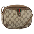 GUCCI GG Supreme Web Sherry Line Bag PVC Beige Gold 89 02 066 Auth BA7117-1