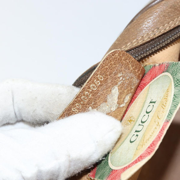 GUCCI GG Supreme Web Sherry Line Bag PVC Beige Gold 89 02 066 Auth BA7117