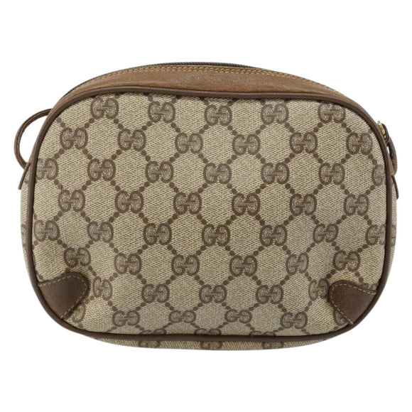 GUCCI GG Supreme Web Sherry Line Bag PVC Beige Gold 89 02 066 Auth BA7117