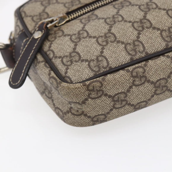 GUCCI GG Supreme Shoulder Bag PVC Beige Gold 201447 Auth BA7119