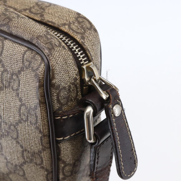 GUCCI GG Supreme Shoulder Bag PVC Beige Gold 201447 Auth BA7119