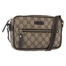 GUCCI GG Supreme Shoulder Bag PVC Beige Gold 201447 Auth BA7119-1