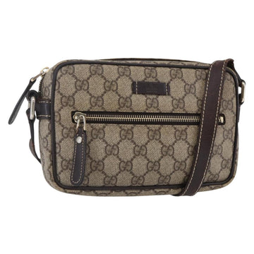 GUCCI GG Supreme Shoulder Bag PVC Beige Gold 201447 Auth BA7119