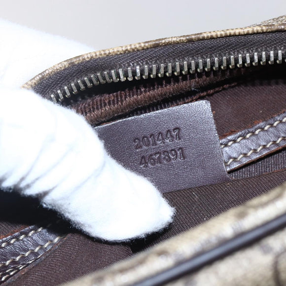 GUCCI GG Supreme Shoulder Bag PVC Beige Gold 201447 Auth BA7119