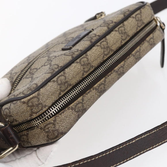 GUCCI GG Supreme Shoulder Bag PVC Beige Gold 201447 Auth BA7119