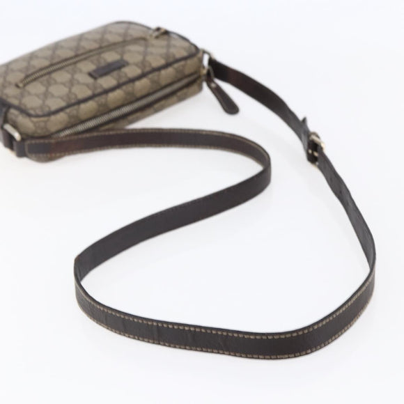 GUCCI GG Supreme Shoulder Bag PVC Beige Gold 201447 Auth BA7119