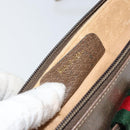 GUCCI GG Supreme Web Sherry Line Bag PVC Beige Gold 904 02 020 Auth BA7124-12