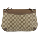GUCCI GG Supreme Web Sherry Line Bag PVC Beige Gold 904 02 020 Auth BA7124-2