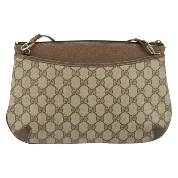 GUCCI GG Supreme Web Sherry Line Bag PVC Beige Gold 904 02 020 Auth BA7124