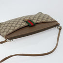 GUCCI GG Supreme Web Sherry Line Bag PVC Beige Gold 904 02 020 Auth BA7124-6