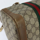 GUCCI GG Supreme Sherry Line Boston Bag PVC Beige Gold 002 098 0534 Auth BA7125-9