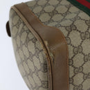 GUCCI GG Supreme Sherry Line Boston Bag PVC Beige Gold 002 098 0534 Auth BA7125-15
