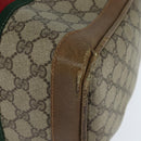 GUCCI GG Supreme Sherry Line Boston Bag PVC Beige Gold 002 098 0534 Auth BA7125-16