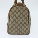 GUCCI GG Supreme Sherry Line Boston Bag PVC Beige Gold 002 098 0534 Auth BA7125-3