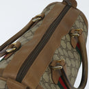 GUCCI GG Supreme Sherry Line Boston Bag PVC Beige Gold 002 098 0534 Auth BA7125-6