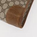 GUCCI GG Supreme Web Sherry Line Hand Bag PVC Beige Auth BA7127-15