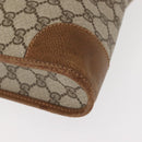 GUCCI GG Supreme Web Sherry Line Hand Bag PVC Beige Auth BA7127-16