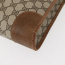 GUCCI GG Supreme Web Sherry Line Hand Bag PVC Beige Auth BA7127-9