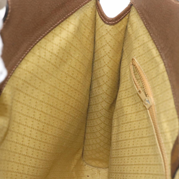 GUCCI GG Supreme Web Sherry Line Hand Bag PVC Beige Auth BA7127