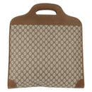 GUCCI GG Supreme Web Sherry Line Hand Bag PVC Beige Auth BA7127-2