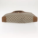 GUCCI GG Supreme Web Sherry Line Hand Bag PVC Beige Auth BA7127-5