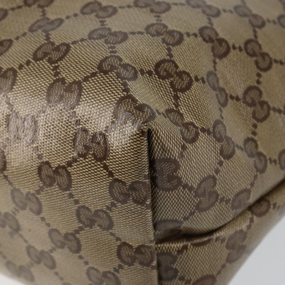 GUCCI GG Crystal Tote Bag Coated Canvas Beige Gold 189896 Auth BA7129