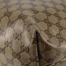 GUCCI GG Crystal Tote Bag Coated Canvas Beige Gold 189896 Auth BA7129-15
