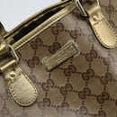 GUCCI GG Crystal Tote Bag Coated Canvas Beige Gold 189896 Auth BA7129-17