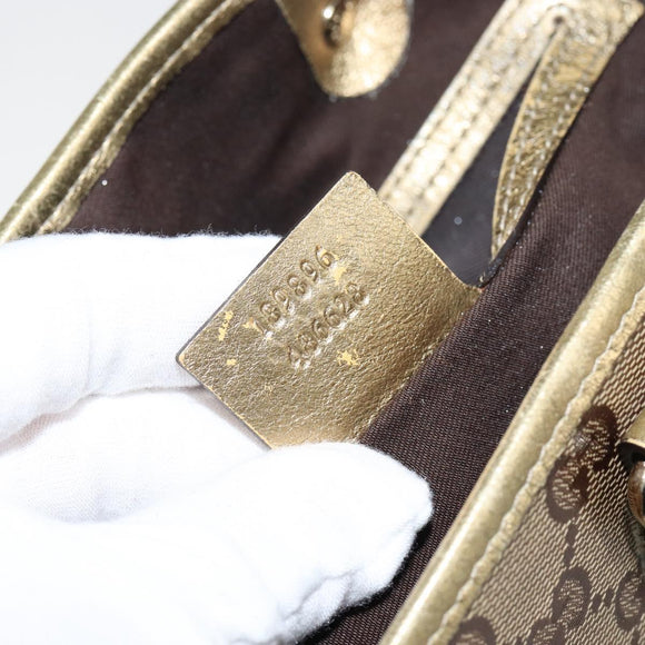 GUCCI GG Crystal Tote Bag Coated Canvas Beige Gold 189896 Auth BA7129