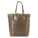 GUCCI GG Crystal Tote Bag Coated Canvas Beige Gold 189896 Auth BA7129-2