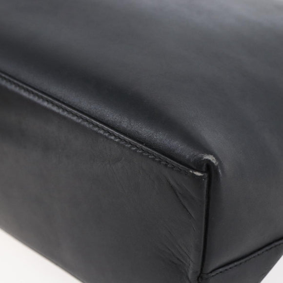 GUCCI Bamboo Shoulder Bag Leather Black Gold 001 3007 Auth BA7130