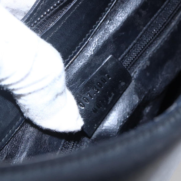 GUCCI Bamboo Shoulder Bag Leather Black Gold 001 3007 Auth BA7130