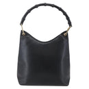GUCCI Bamboo Shoulder Bag Leather Black Gold 001 3007 Auth BA7130-2