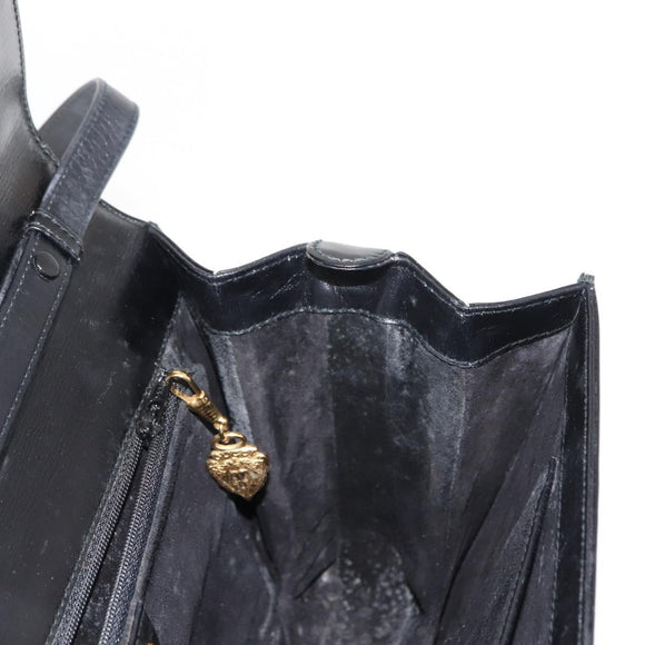 GUCCI Shoulder Bag Leather Black Gold 004 33 0241 Auth BA7133