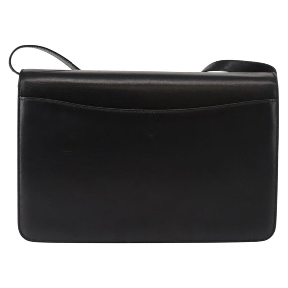 GUCCI Shoulder Bag Leather Black Gold 004 33 0241 Auth BA7133