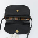 Burberrys Shoulder Bag Leather Black Gold Auth BA7135-11