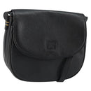 Burberrys Shoulder Bag Leather Black Gold Auth BA7135-1